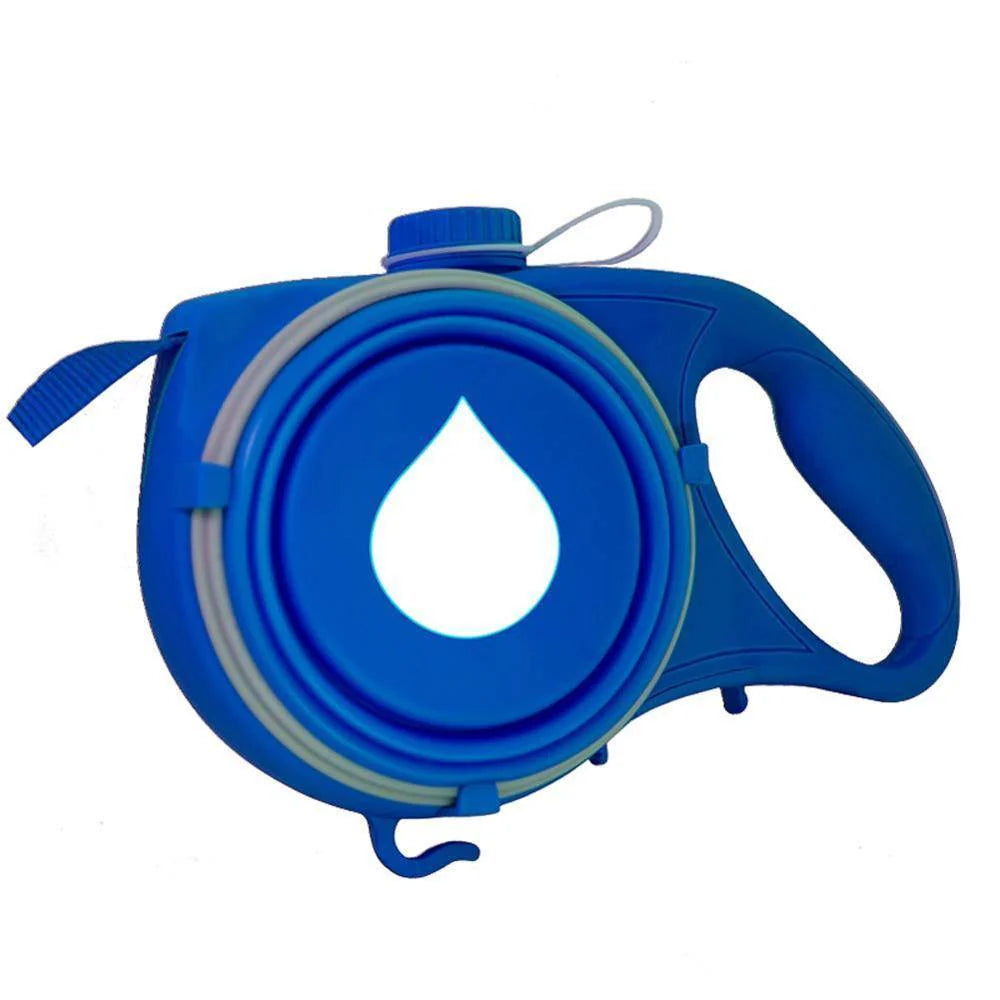 Durable Multi-Function Dog Leash with Built-In Water Bottle and Bowl